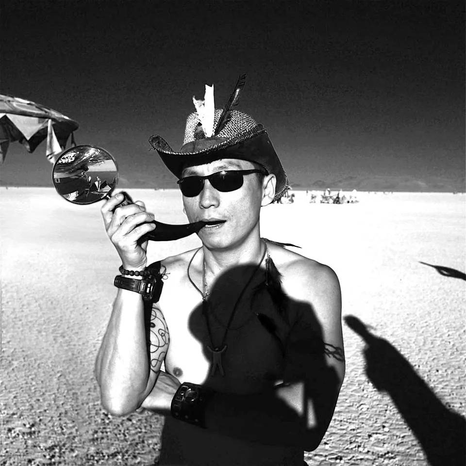 Self-portrait of Felix Tian at Burning Man